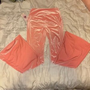 Juicy couture pink velvet flare pants